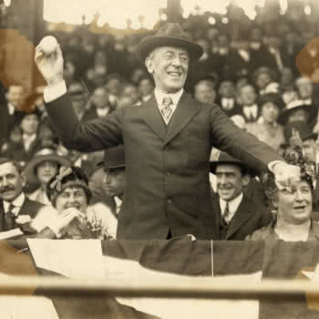 Woodrow Wilson, grande appassionato di baseball, all’apertura del campionato del 1916.